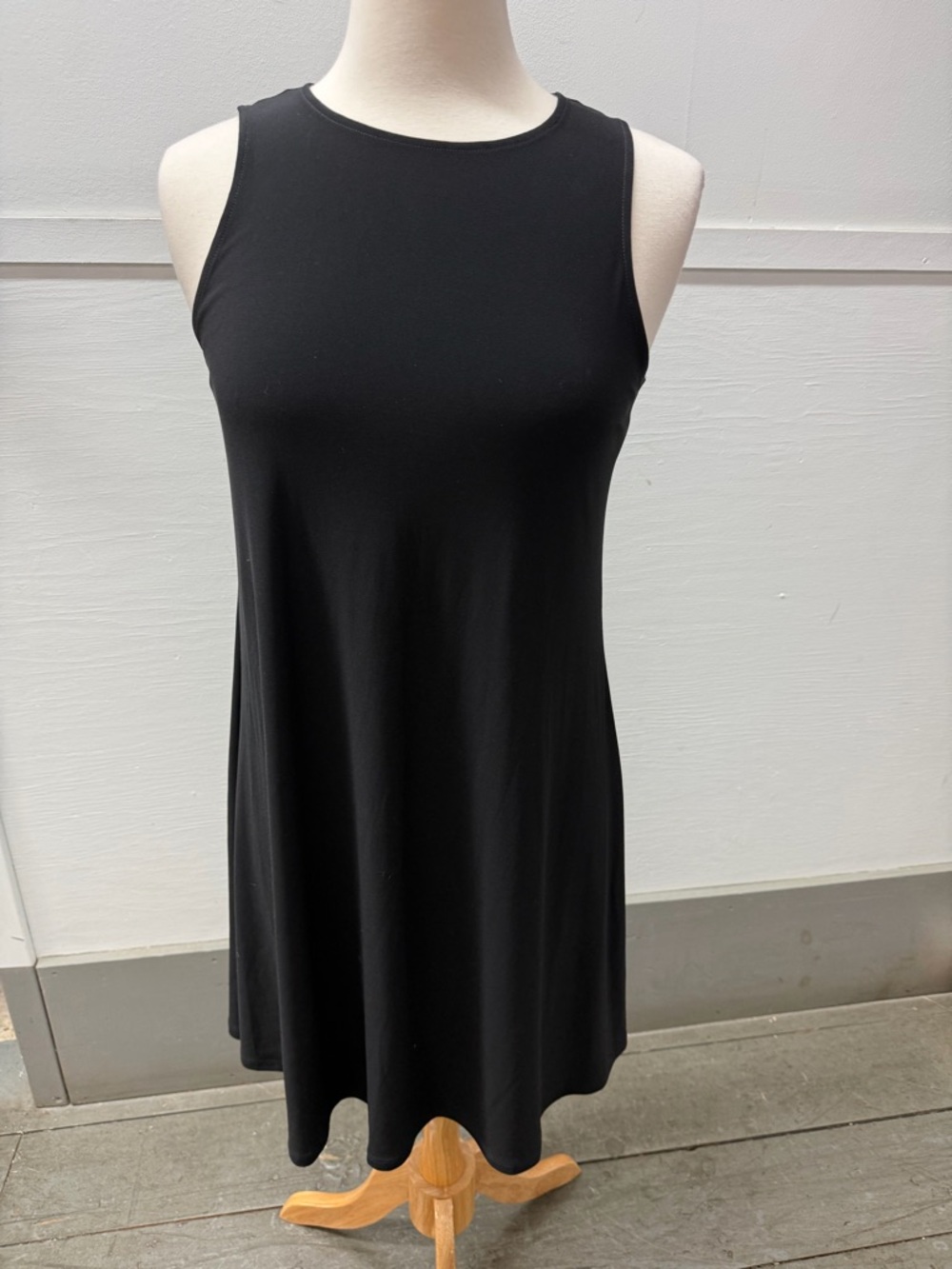 Anne Klein Black Sleeveless Midi A-Line Dress